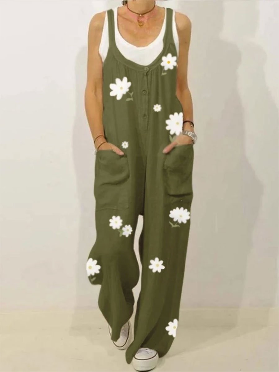 women's Floral Print Strapless Jumpsuit