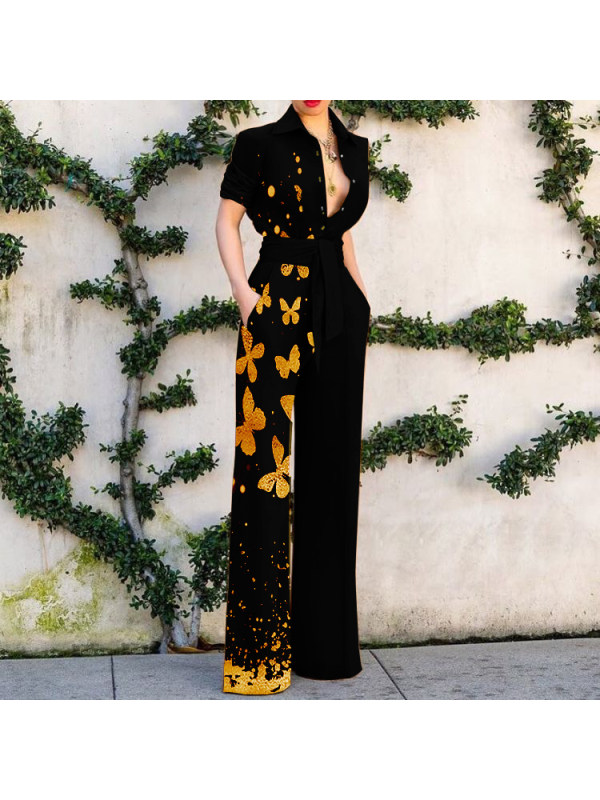 Printed art women's jumpsuit