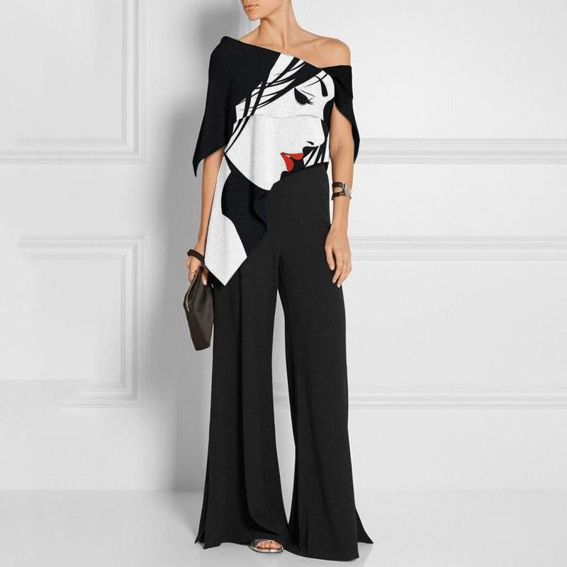 Fashion art print jumpsuit